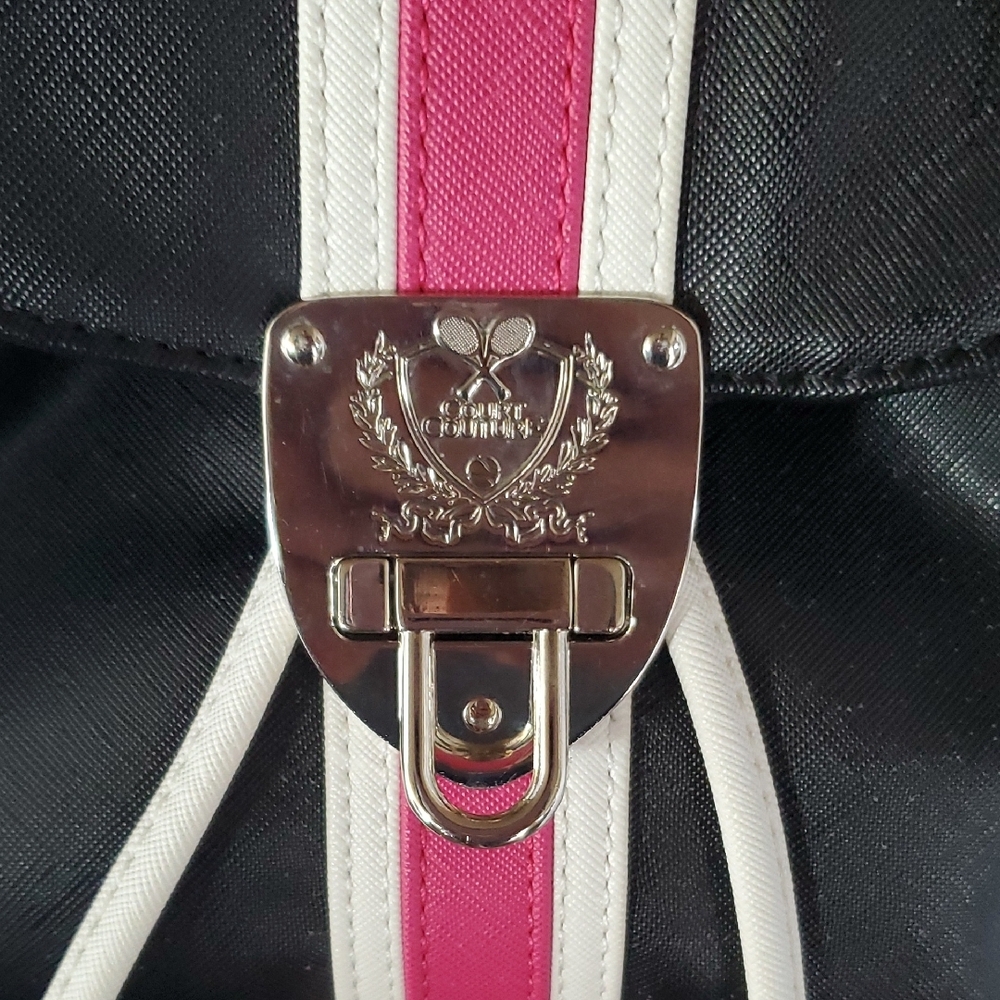 Court Couture Hampton Striped Black & Pink Women's Tennis Backpack - Picture 5 of 9